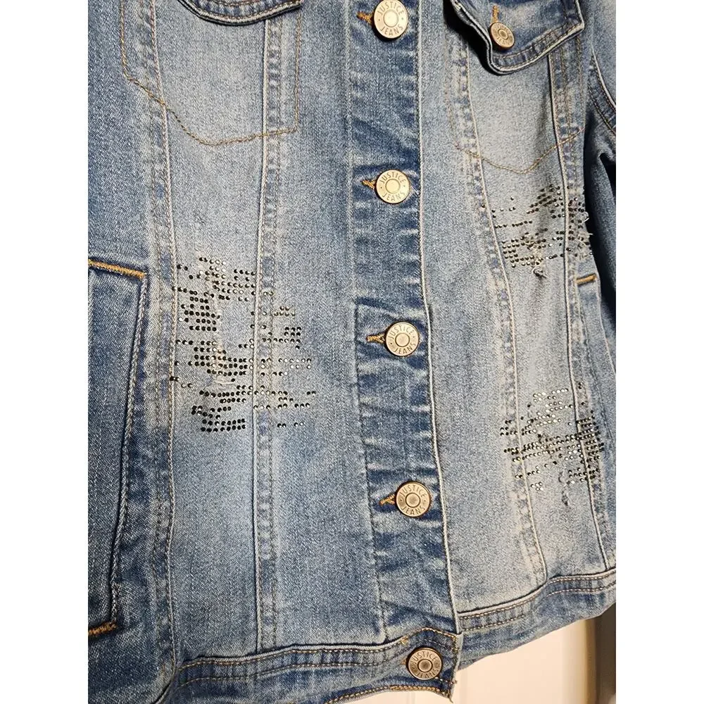Justice Girls Embellished Denim Jacket Size‎ 14/16